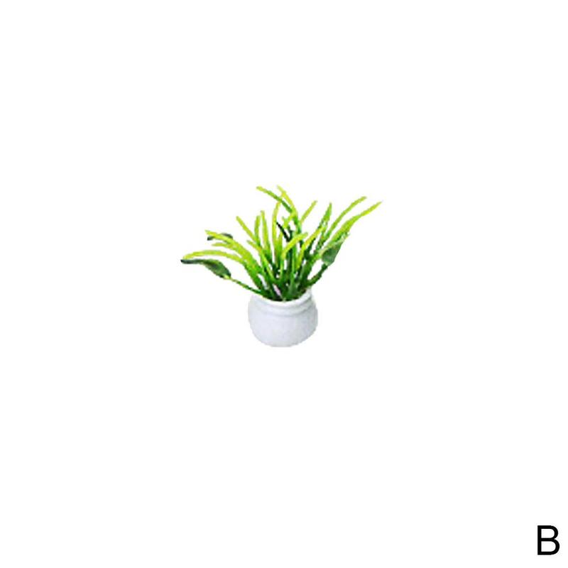 Mini potteblomster og planter modellfremstilling diy håndlaget konstruksjonssand bordmateriale 3-5cm: B