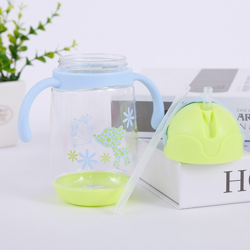 260ml träningsflaskor barn småbarn baby hälsosam nappflaska säkert dricksvatten sugrör sippy härlig baby vatten mjölk kopp