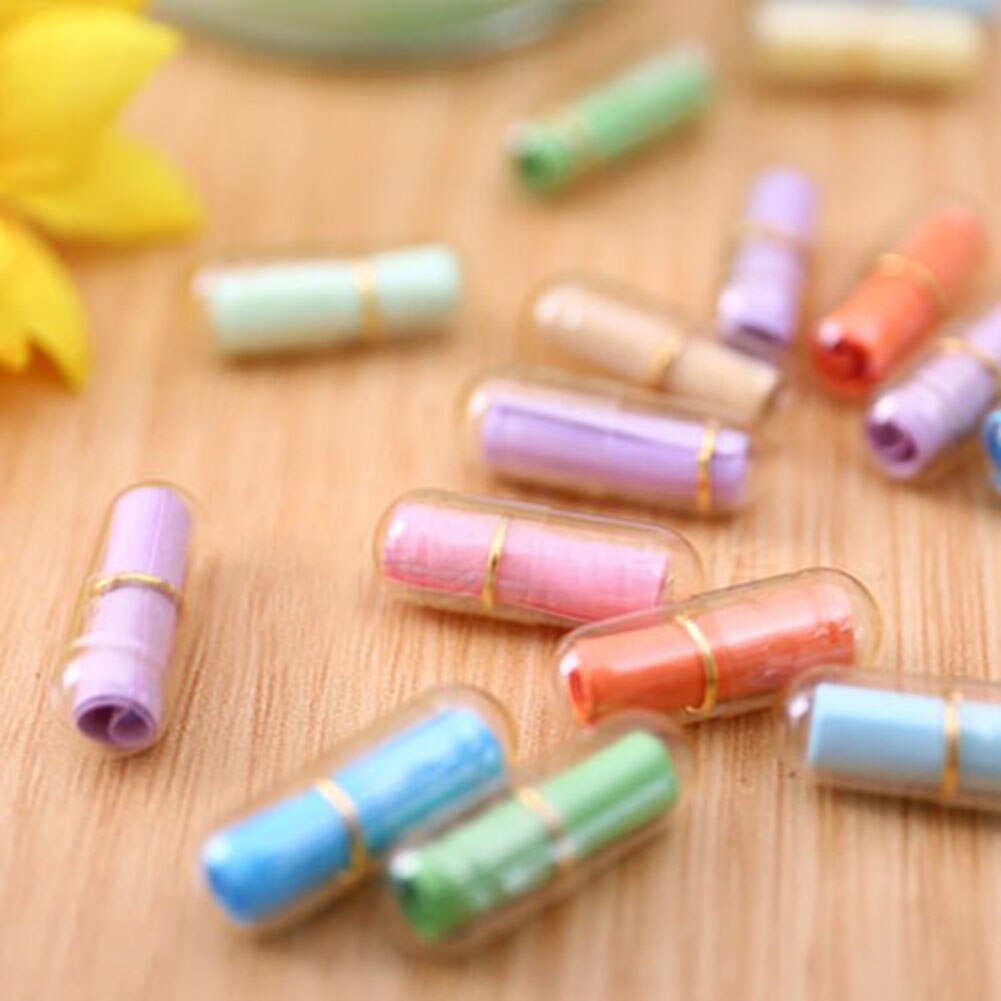50Pcs Love letter capsule paper roll wishing bottle Clear Wish Bottle Blank Letter Paper Message Envelope Love Pill