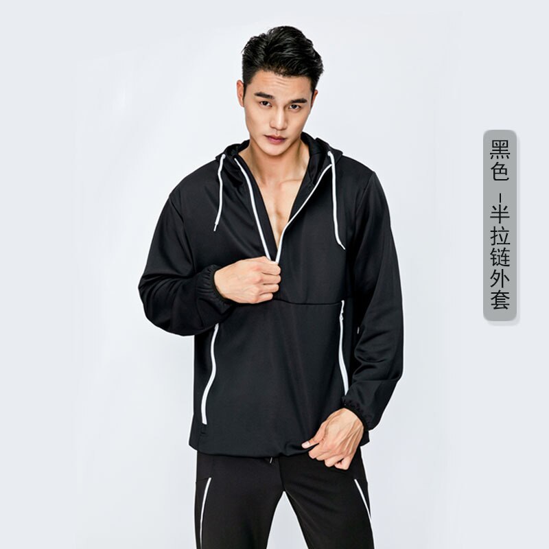 Mannen Winddicht Fietsen Jas Met Kap Volledige Rits Waterdichte Windjack Lange Mouw Sneldrogende Thermische Outdoor Sport Jas: 3 / Xl