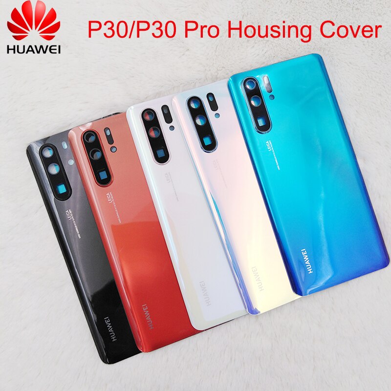 Originele Huawei P30/P30 Pro Glas Terug Batterij Cover Achterdeur Behuizing Case Vervangende Onderdelen Voor P30 P30Pro &amp; camera Lens Frame