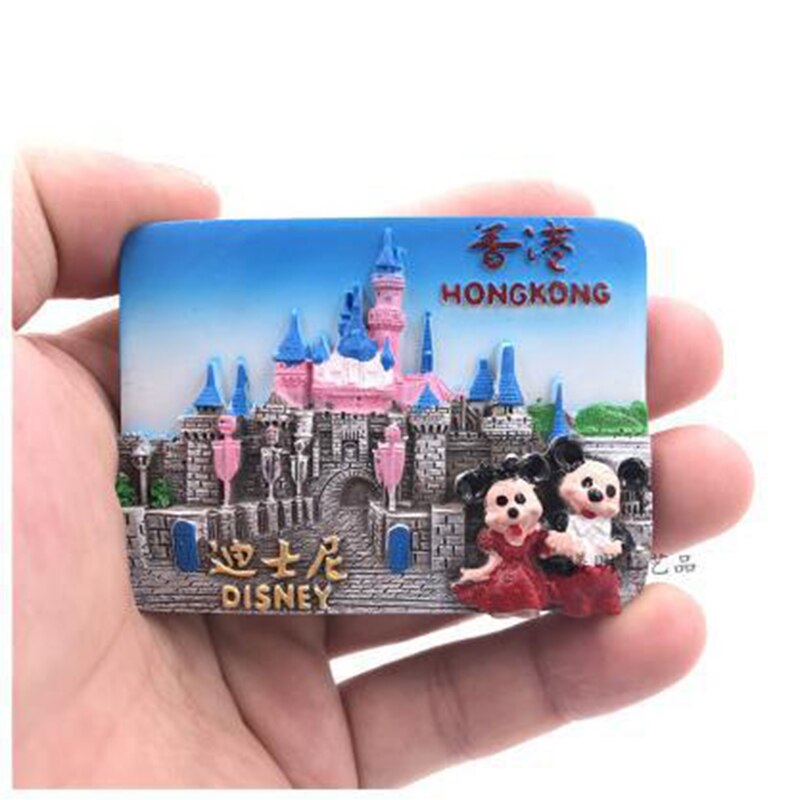 3d Fridge Magnet China Hong Kong World Tourism Fridge Sticker Refrigerator Stickers Decoration Resin Fridge Magnets: H