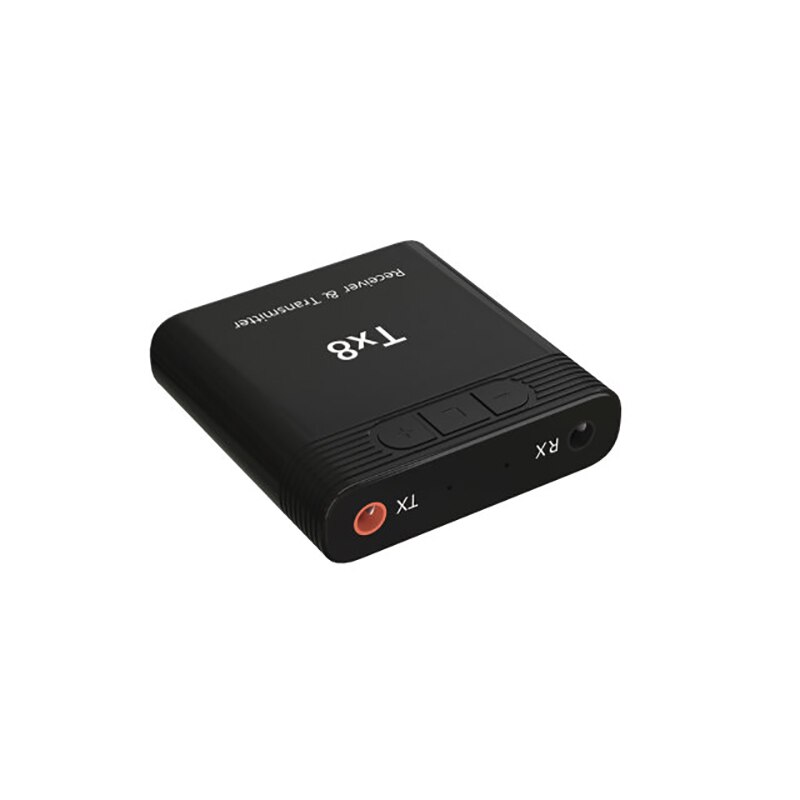 Mini receptor transmisor TX8 con Bluetooth 5,0, adaptador de Audio inalámbrico con conector AUX de 3,5mm, 2 en 1, para música de coche y TV, 1 unidad: Negro