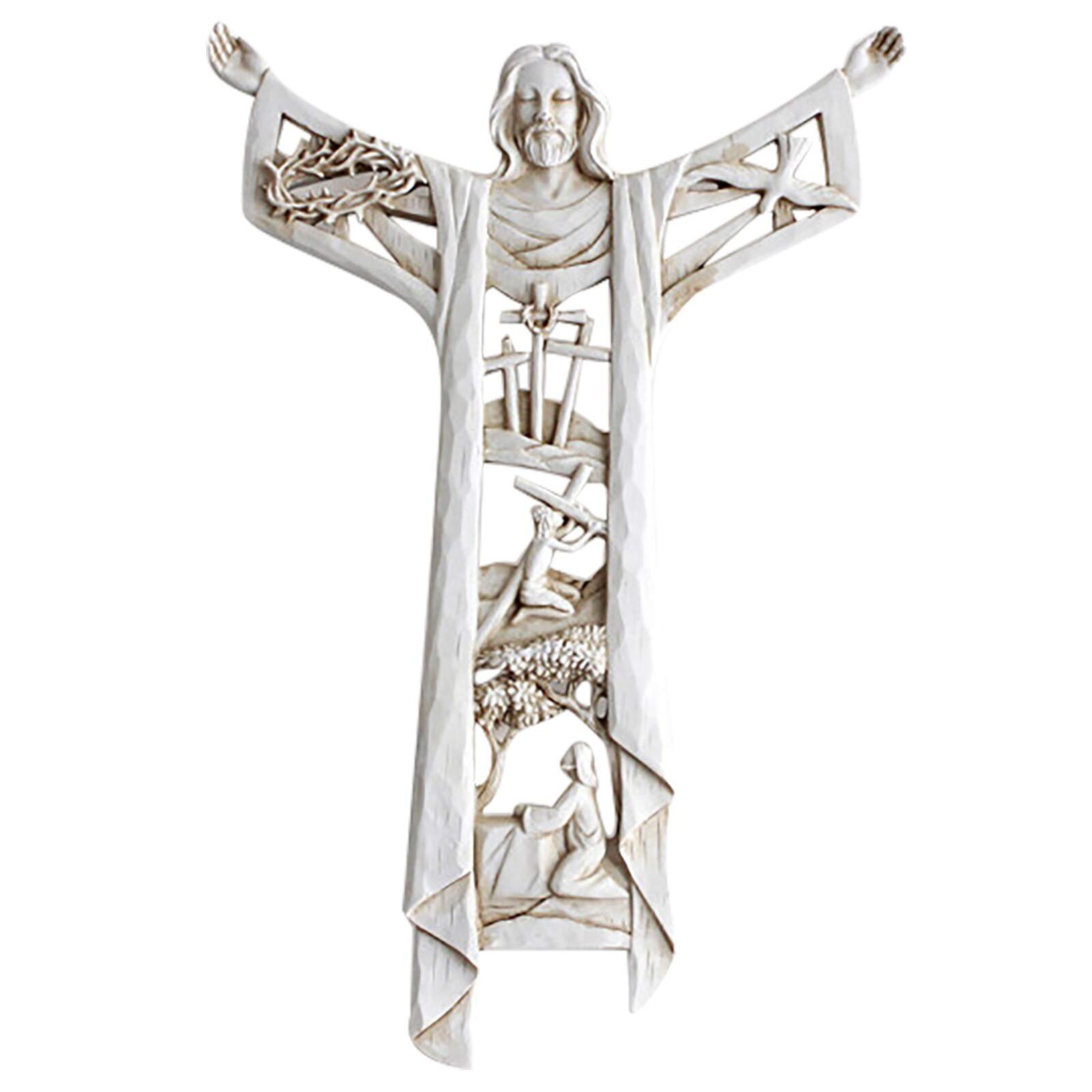 Een Gestegen Christus Muur Kruis & Laatste Avondmaal Muur Kruis Christian Muur Deor Heilige Standbeelden Ornament Hanger Beeldjes Miniatuur
