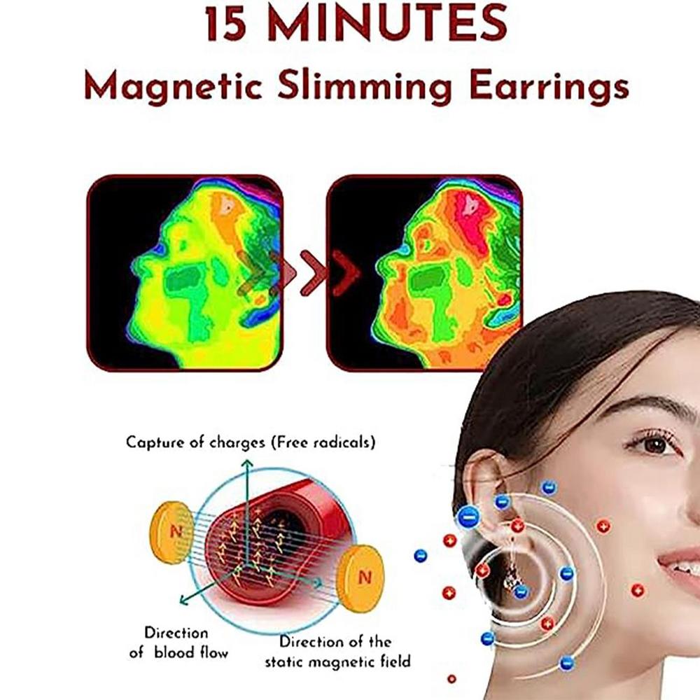 Boucles d'oreilles magnétiques amincissantes lymphatiques pour femmes, strass scintillants, pierre de Quartz, boucles d'oreilles de vidange lymphatique