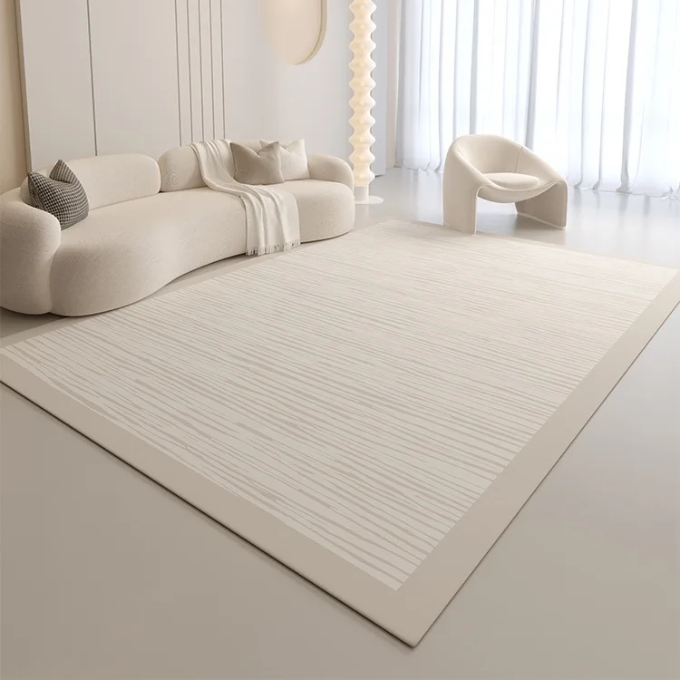 Teppich für cremefarben, minimalistisch, gestreift, Beige, große Wohnzimmerteppiche, bequemer Schlafzimmerteppich, Sofa, Tisch, rutschfest: 1200mm x 1700mm / Marine Blau