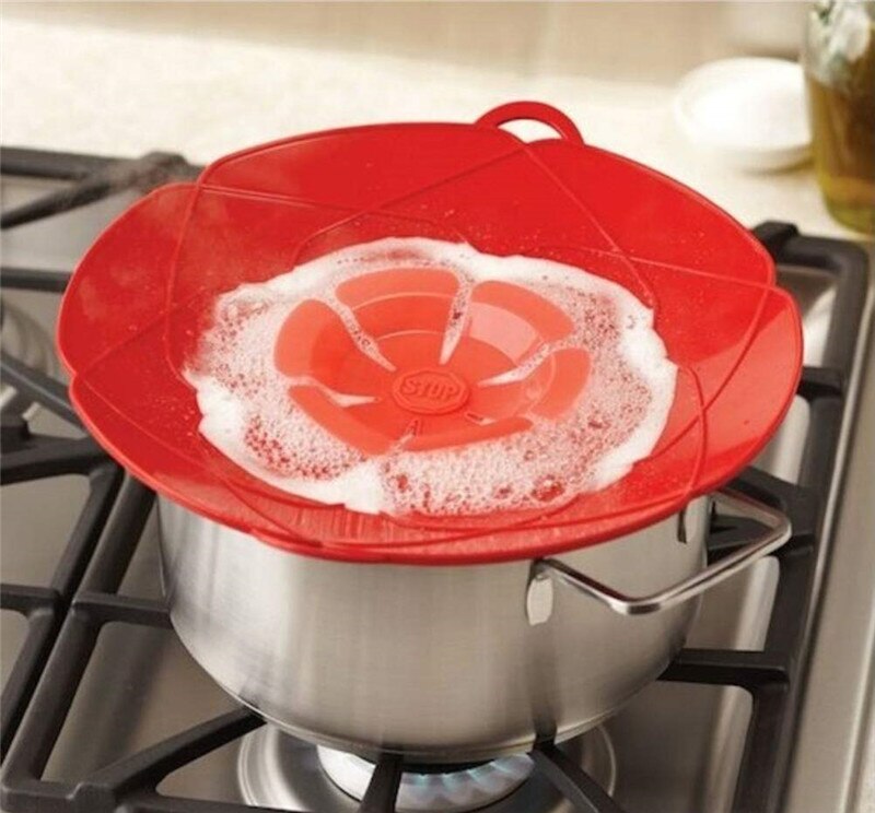 Spill Stopper Pot Lid Cover, Silicone Soup Boiled Anti-Spill Lids, FDA Free Boil Over Preventer Porridge Stopping Safeguards