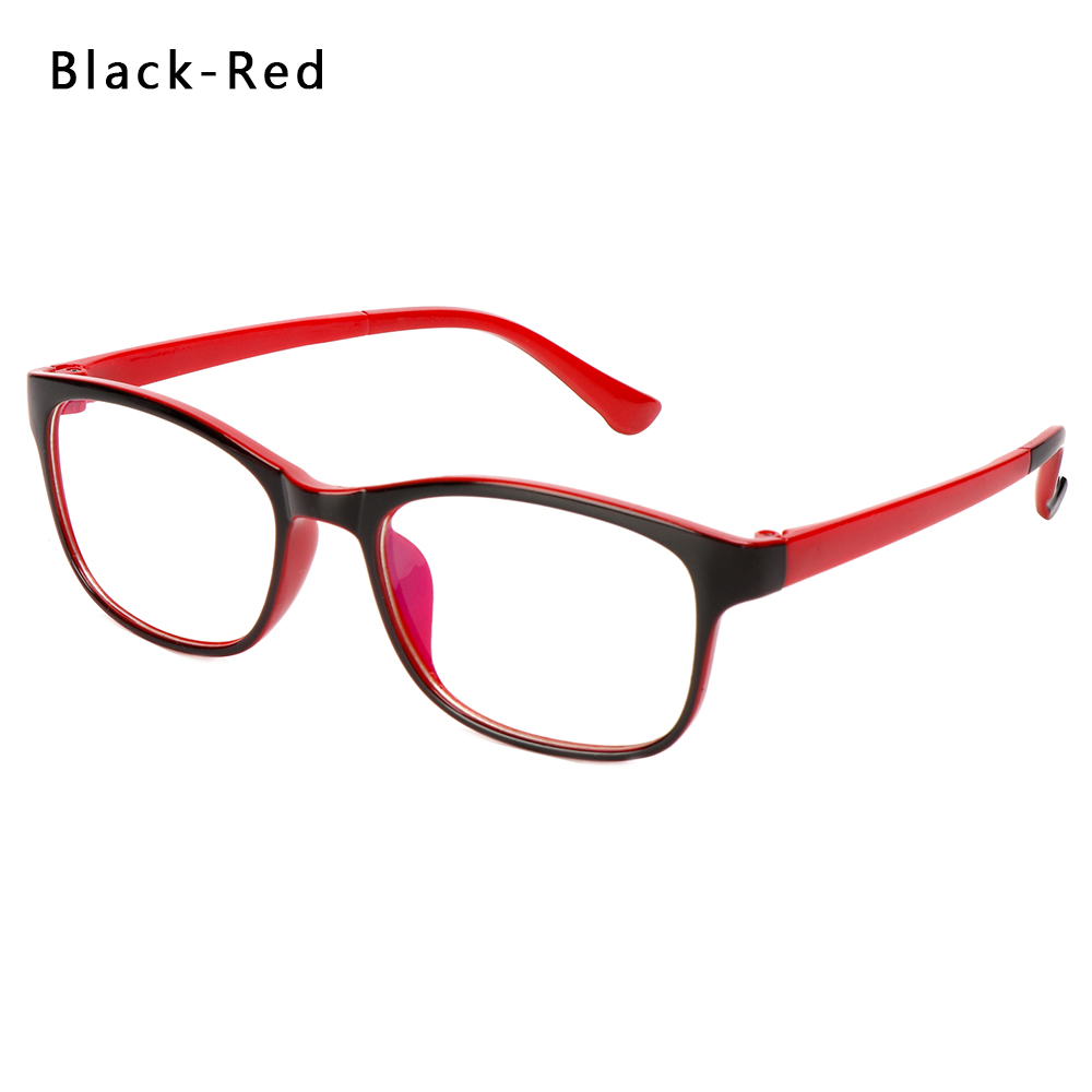 1PC Unisex UV400 Classic Anti-blue Rays Radiation Blocking Glasses Square Frames Clear Lens Computer Goggles Eyeglasses: Black-Red