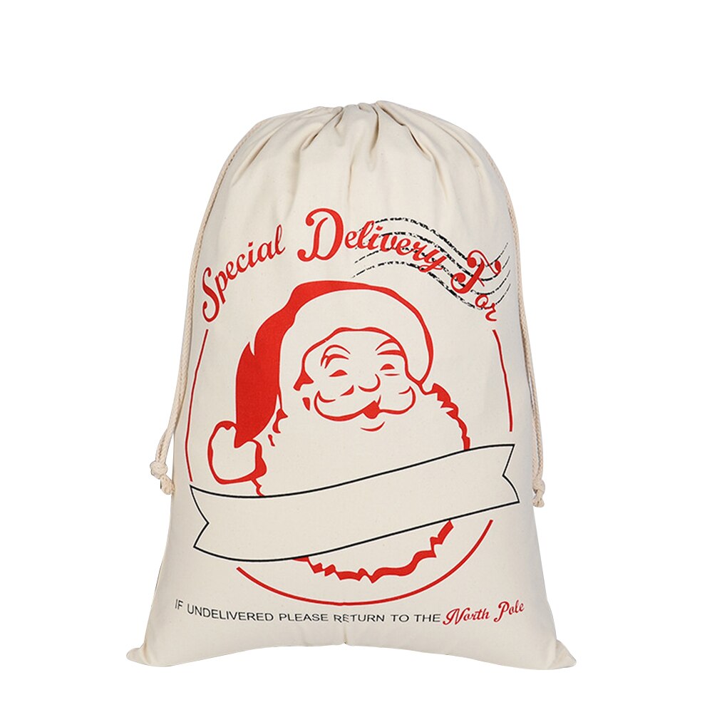 Kerstsok Bag Koord Snoep Speelgoed Houder Organizer Doek Pouch: D