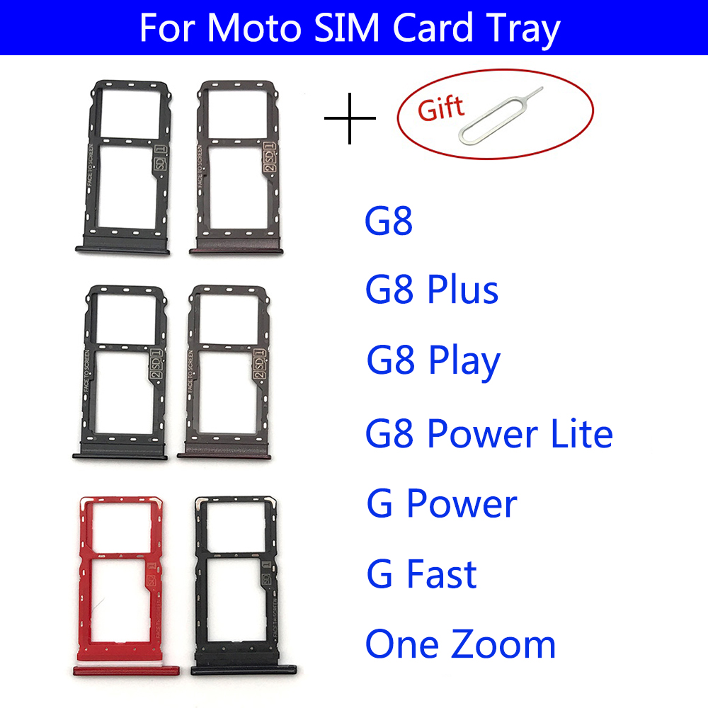 For Motorola Moto G G8 Plus Play Power Lite / G Fast / One Zoom Sim Card Tray SD Card Reader Socket Slot Holder Replacement Part