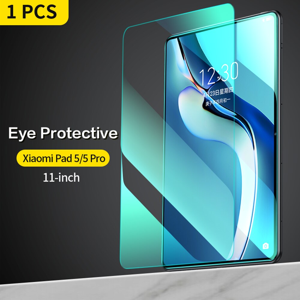 SmartDevil Tempered Glass for Xiaomi Mi Pad 5 5 Pro 11 inch Tablet Glass 9H Screen Protector HD Anti Blue Light Protective Film: Green 1PCS