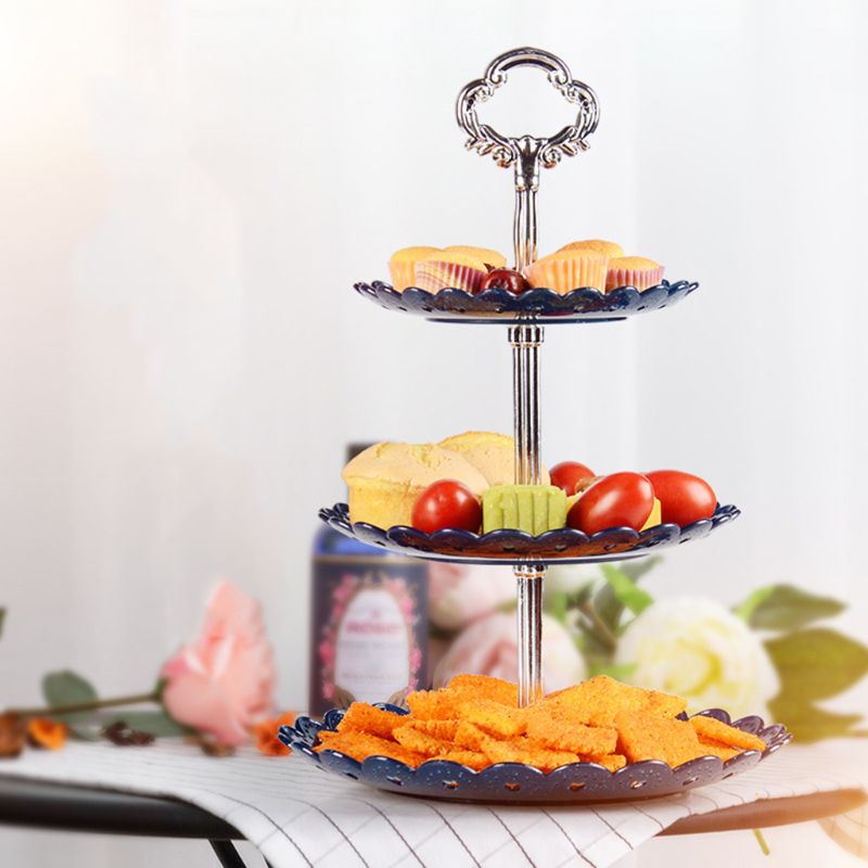 3- laags bruiloft verjaardagsfeest taartbord afternoon tea dessertstandaard fruit snacks display toren