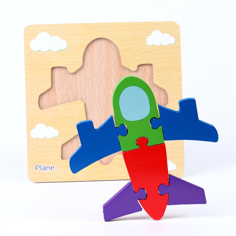 Intelligentie Kinderen Speelgoed Houten 3D Puzzel Tangram Voor Kinderen Baby Cartoon Dier/Verkeer Puzzels Educatief Speelgoed