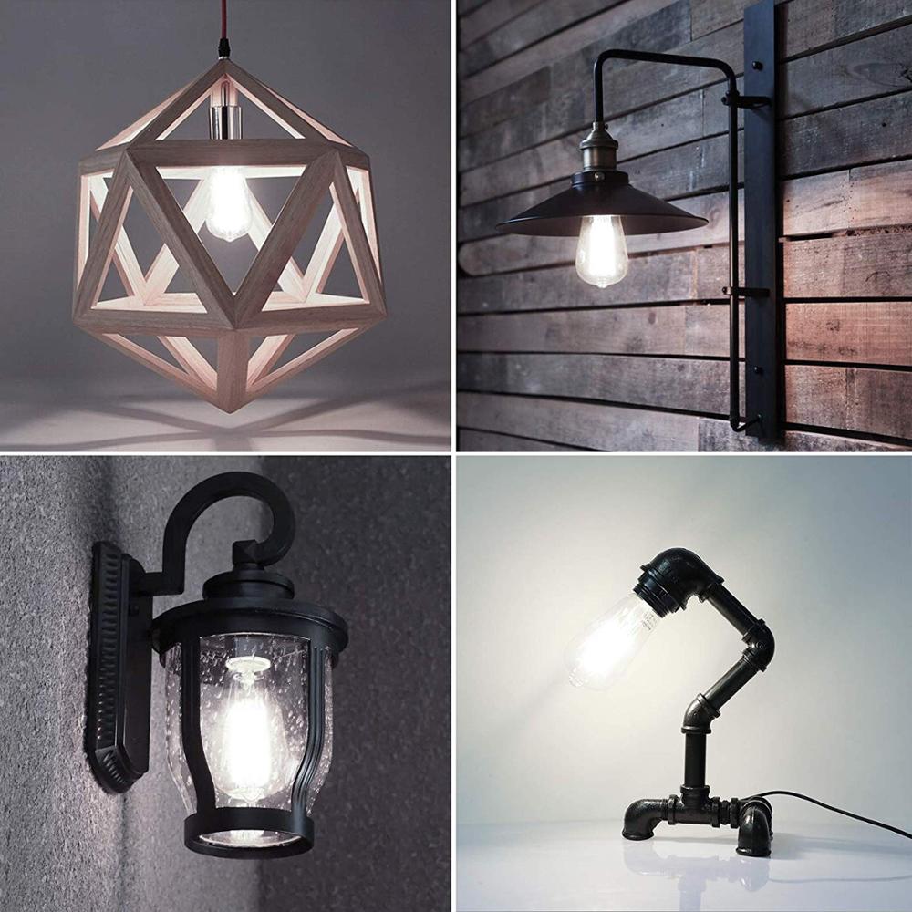 Dimmable Ascher Vintage LED Edison Bulbs, 6W, Equivalent 60W, Bright Daylight White 4000K, Antique LED Filament Bulbs, E27