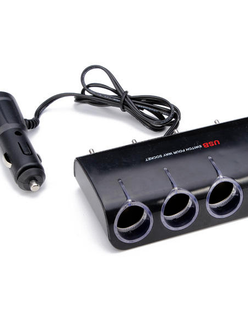 WF-074 4 Way Car Cigarette Lighter Socket Splitter Charger 120W