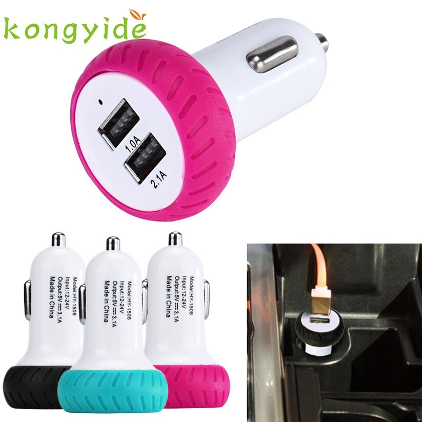 Auto-styling kongyide mini dual 2 -poorts 12v usb auto-oplader adapter adapter opladen  td23