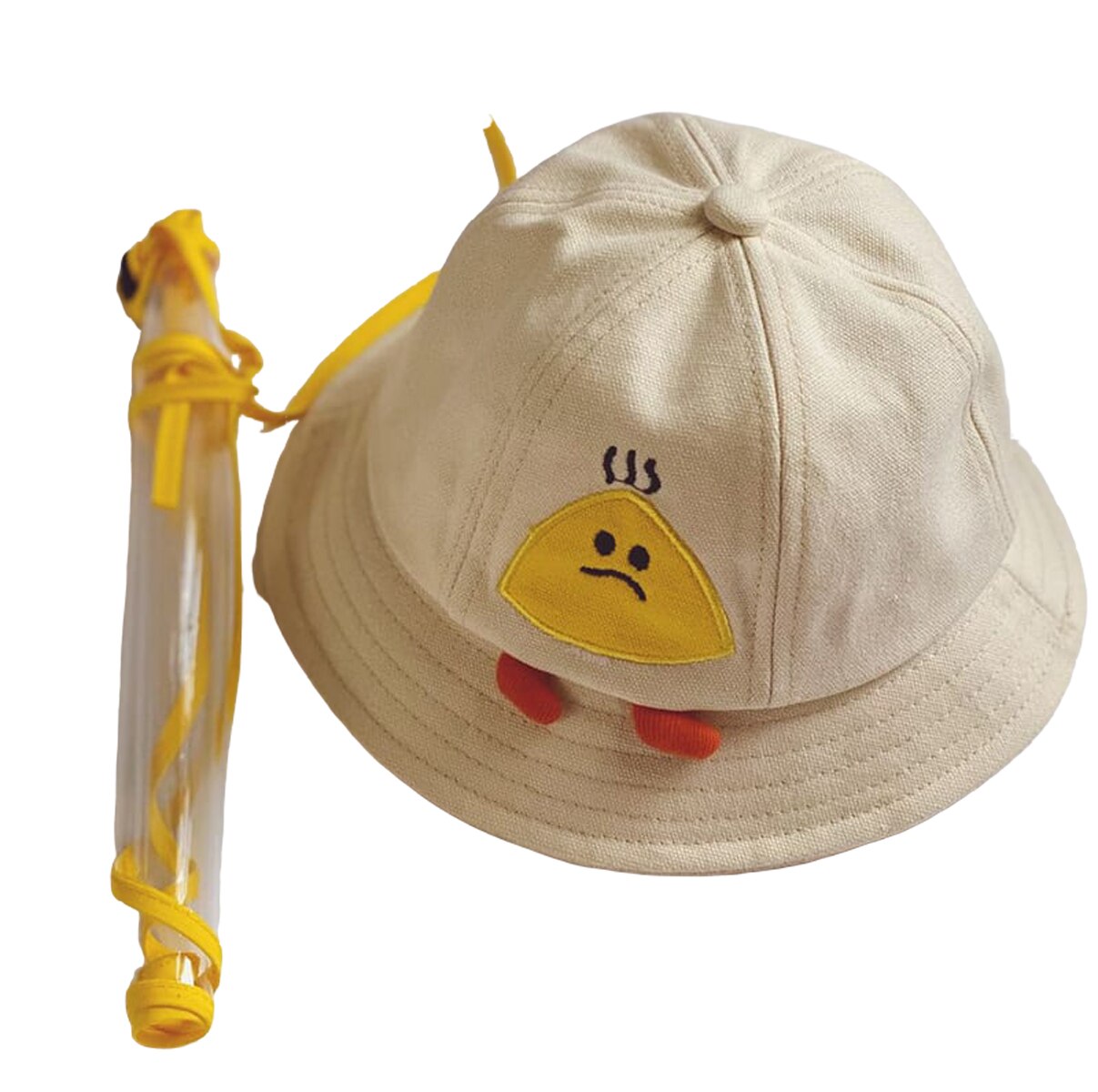 Niños niños Cute Cartoon seguridad sombreros protectores gorras con claro a prueba de Saliva a prueba de polvo visera protector para todo el rostro: Beige