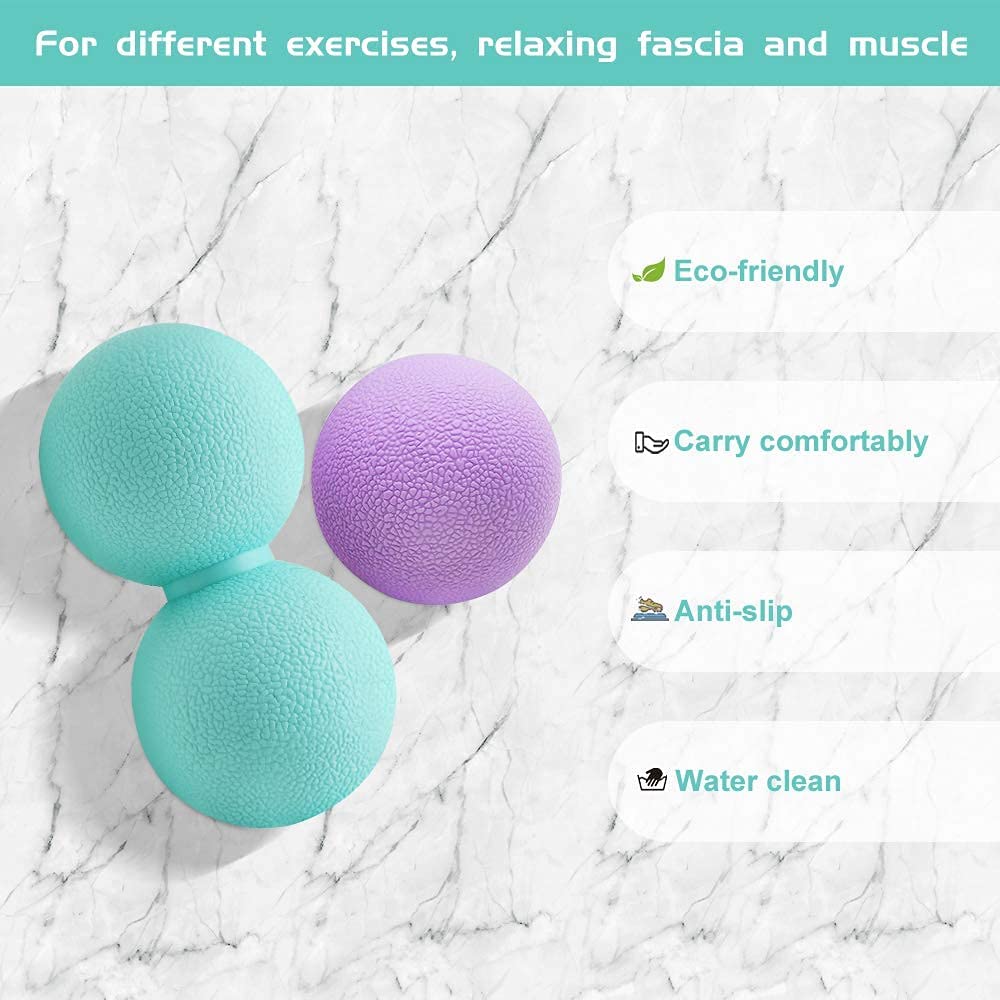 Peanut Massage Ball Myofascial Release Double Trigger Point Ball for Foot &amp; Pain Relief Yoga Back Pain Relief,Tension &amp; Soreness