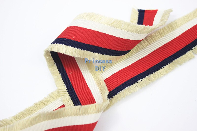 5 m/L 45mm Grosgrain Polyester Beige Streep Singels Blauw Rood Lint Tas Versierd Tape Trim DIY Hairbow broche Kledingstuk Accessoire