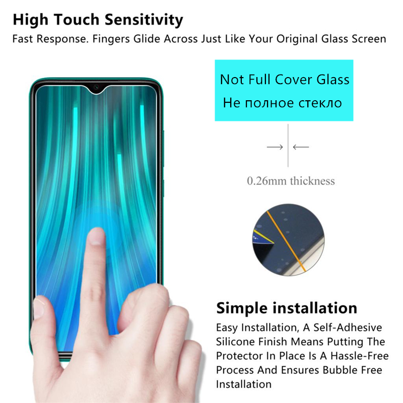 2 pçs protetor de tela para xiaomi redmi nota 8 pro vidro 9h dureza vidro temperado para xiaomi redmi nota 8 pro telefone vidro note8