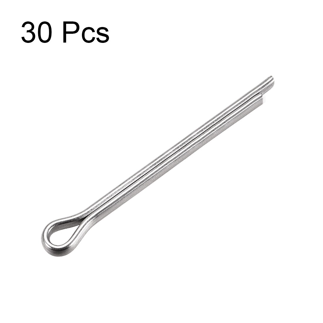 uxcell 30Pcs Split Cotter Pin - 2.5mm x 30mm 304 Stainless Steel 2-Prongs Silver Tone for Home DIY Application