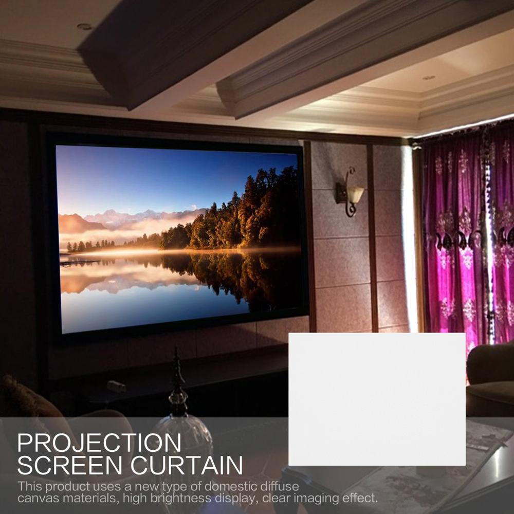 4:3 Projection Screen Curtain 40/50/60/72/84/92/100/106 Inch Non-Woven Fabric White Soft Portable for KTV Ba Conference Room