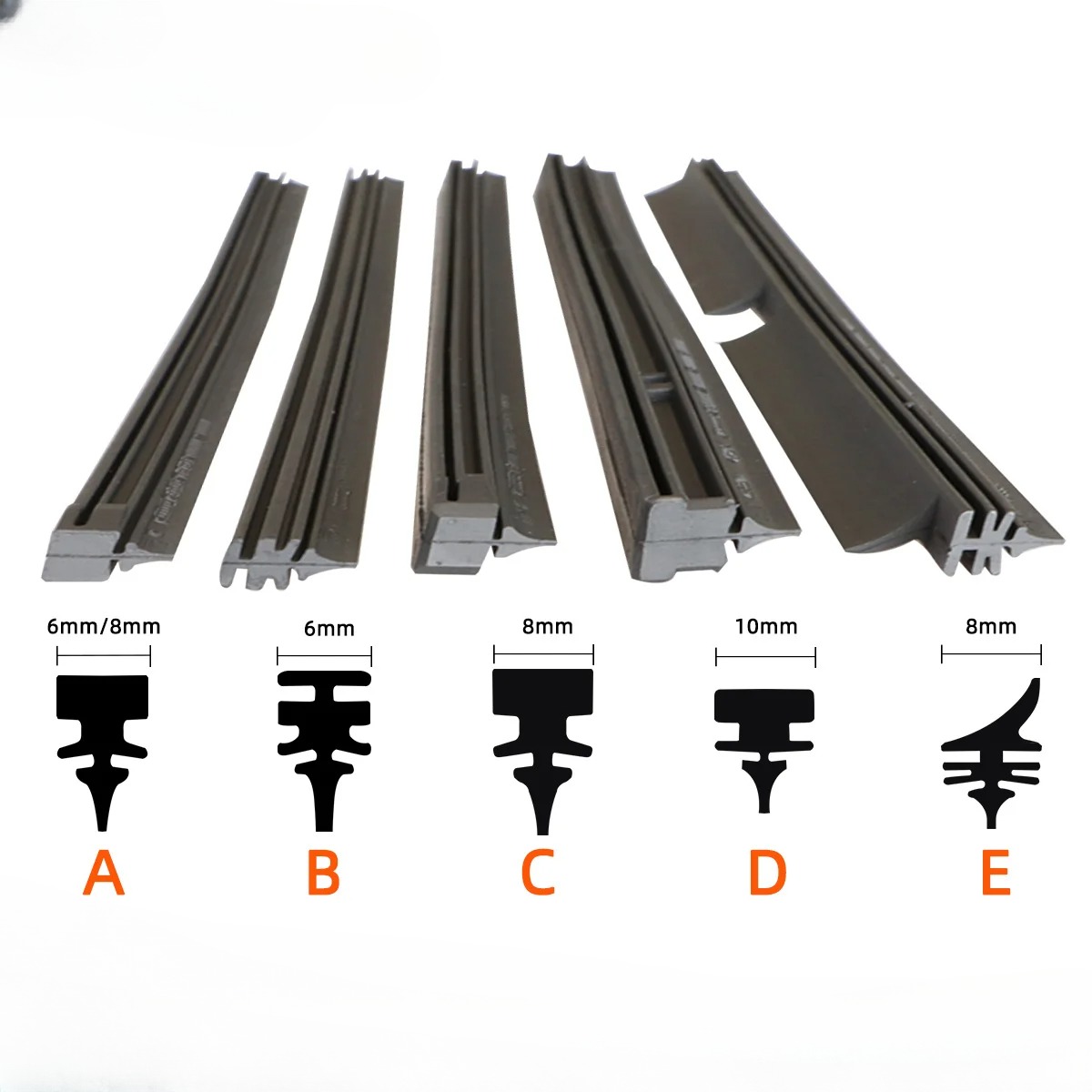 Bandes d'essuie-glace de voiture, recharge de balai d'essuie-glace, pièces de rechange, tous Types de saisons, balais d'essuie-glace, accessoire de voiture souple