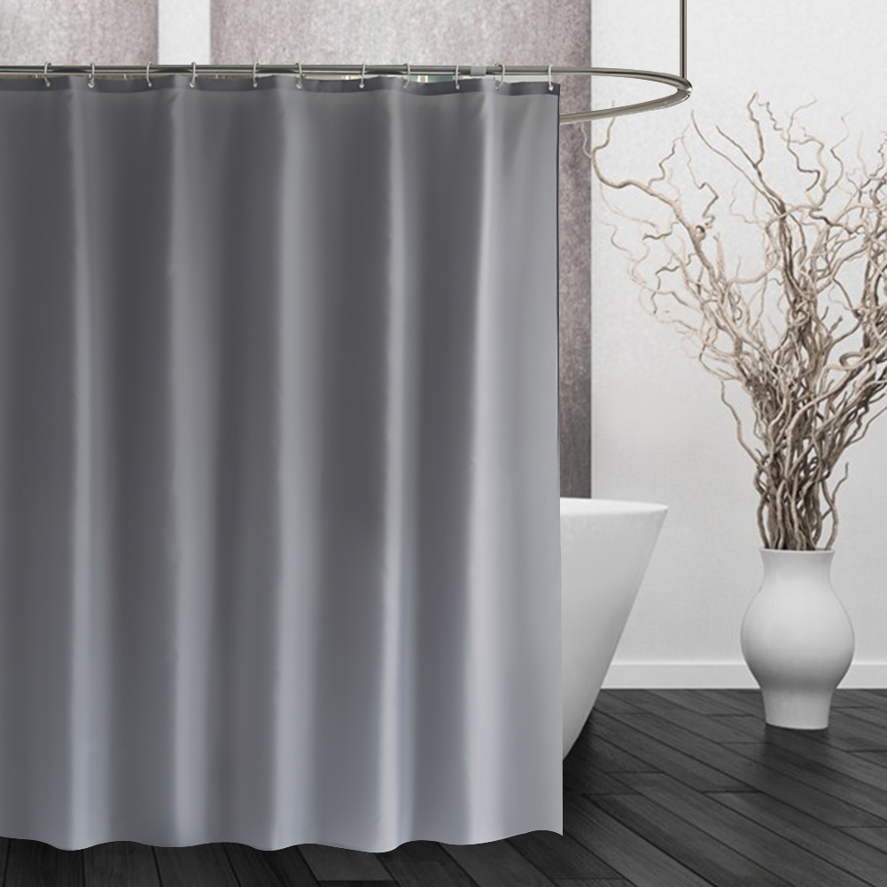 Solid Color Shower Curtain with Bottom Counterweight Waterproof Washable Bathroom Decor Shower Curtain with Hooks: 180*180cm / Blue