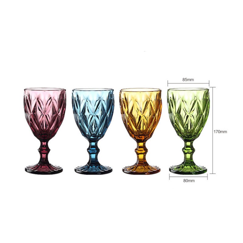 4 st/set multicolor ristade röda vinglas retro präglade whiskykoppar bröllopsfest champagne flöjter bar restaurang drinkware: Default Title