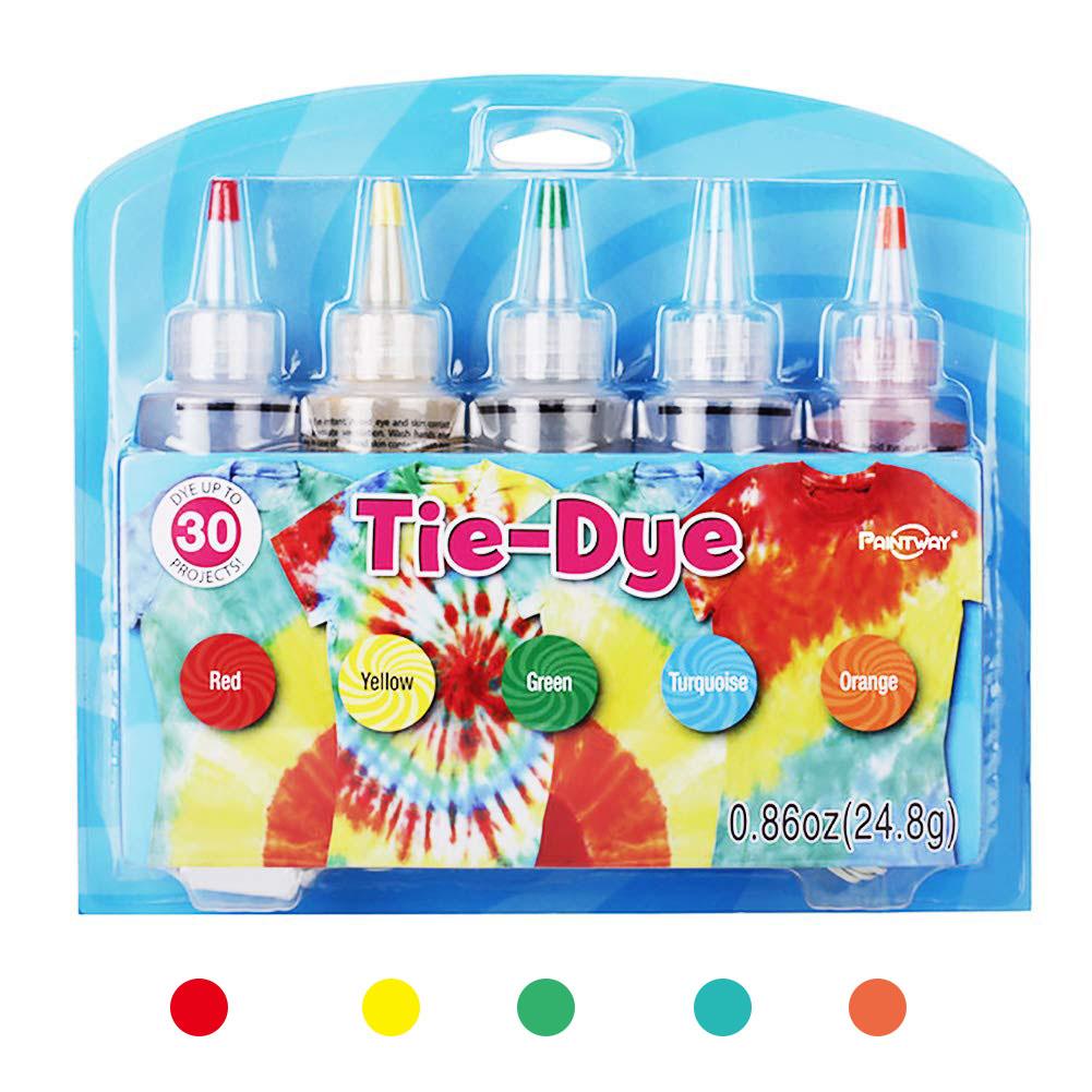 5 kleuren tie-dye kit katoen linnen kledingverf niet-giftige diy verfkit verfkleuren kunst kleding voor verfverf