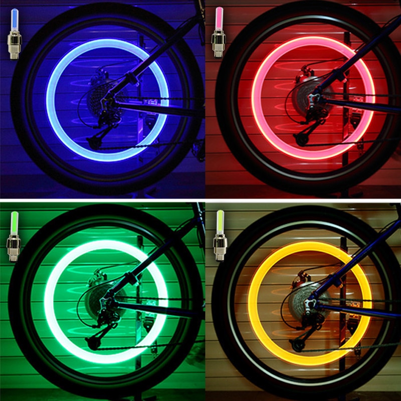 Neon lys dæk hjul ventil hætte lys led flash bil dæk ventil hætter luft cover dæk fælg ventil hjul spindel hætte cykel lys