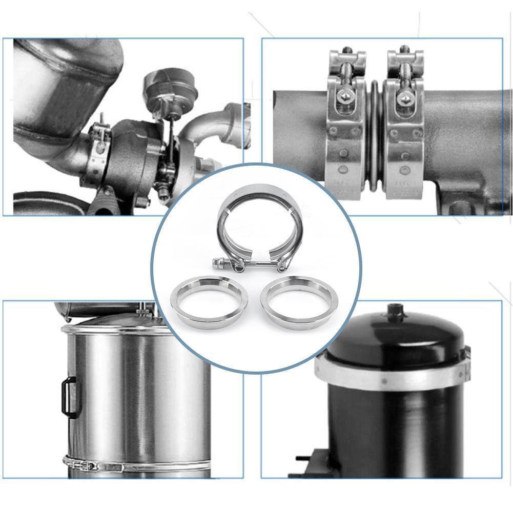2.5 Inch V Band Clamp Flange Kit V-Band V 2.5Inch Exhaust Flange Clamp Pipe Clamp Hose C2T6
