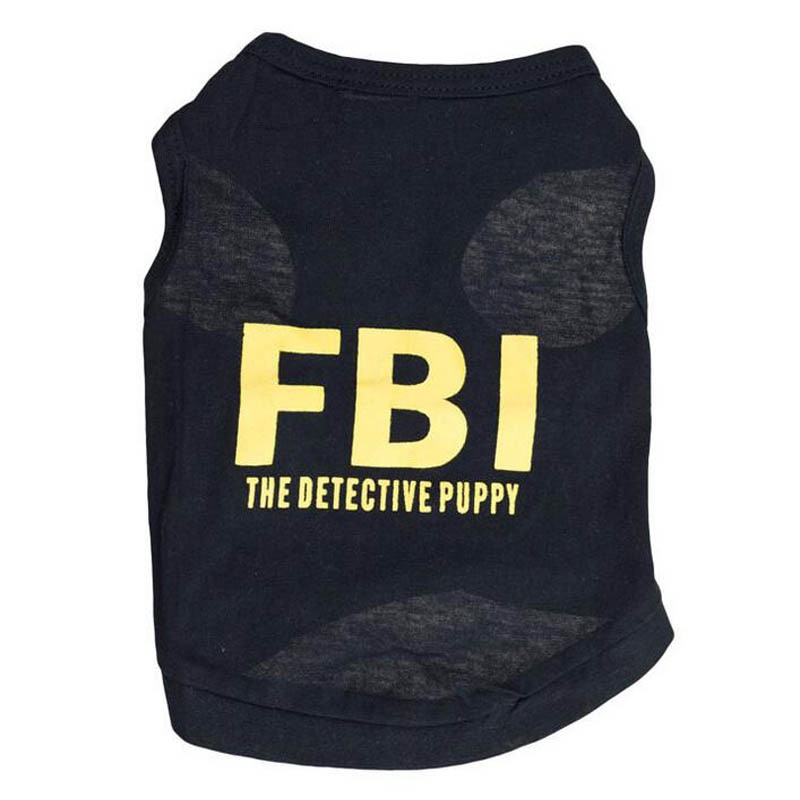 Camiseta de chaleco FBI, camiseta sin mangas para perros, ropa de verano para perros pequeños, ropa para perros, chaleco guay delgado para cachorros