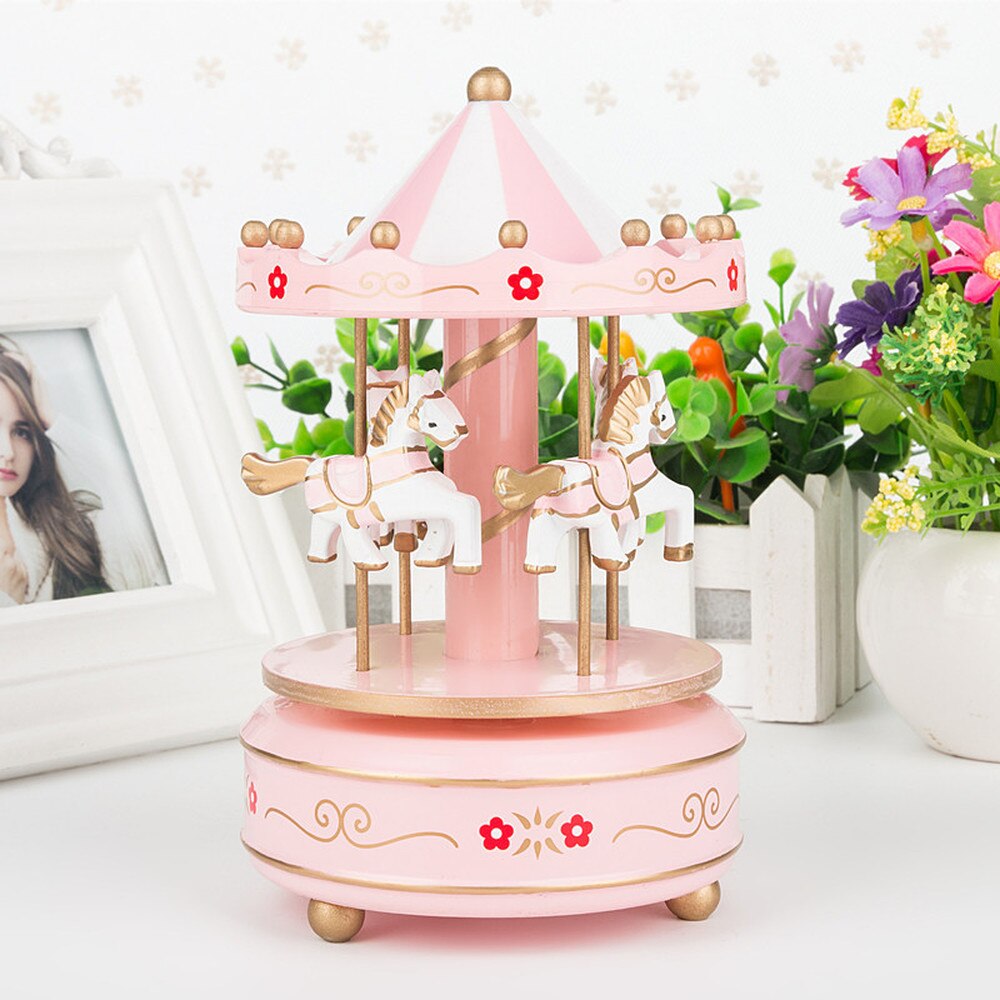Merry-go-round music boxes Music baby room decoration Unisex Christmas Horse Carousel Box home decor WF916