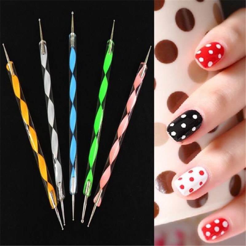 5pcs/set Nail Dotting Pen Set Nail Art practical Tool Dot kit Acrylic Handle Dotter dots for manicure rhinestone picker
