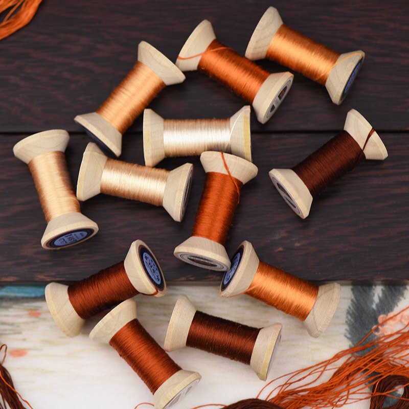 Reddish brown embroidery thread/practical mini spool/suzhou embroidery thread /DIY common thread