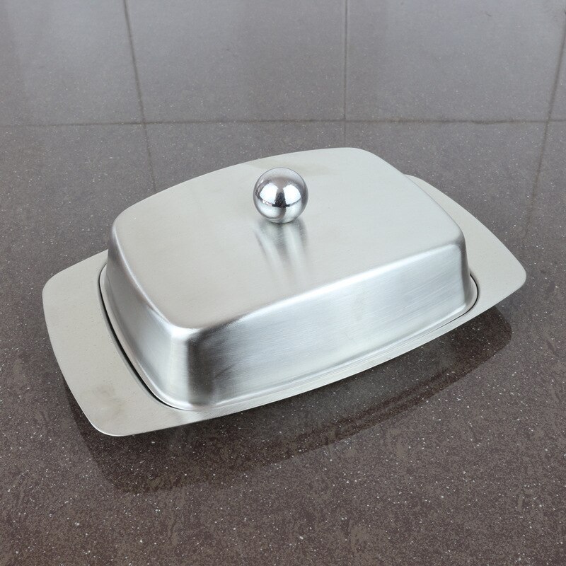 Stainless Steel Butter Box Restaurant Butter Box Butter Dish Dim Sum Plate Cheese Box Crisper Heated Buffet Platter