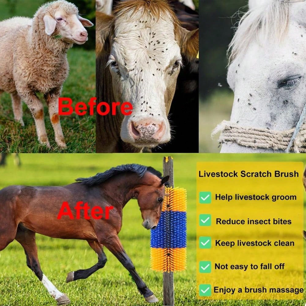 Farm Cattle Body Brush, Horse Body Brush, Dairy Cow Cleaning Brush, Cattle & Horse Universal Grooming Brush