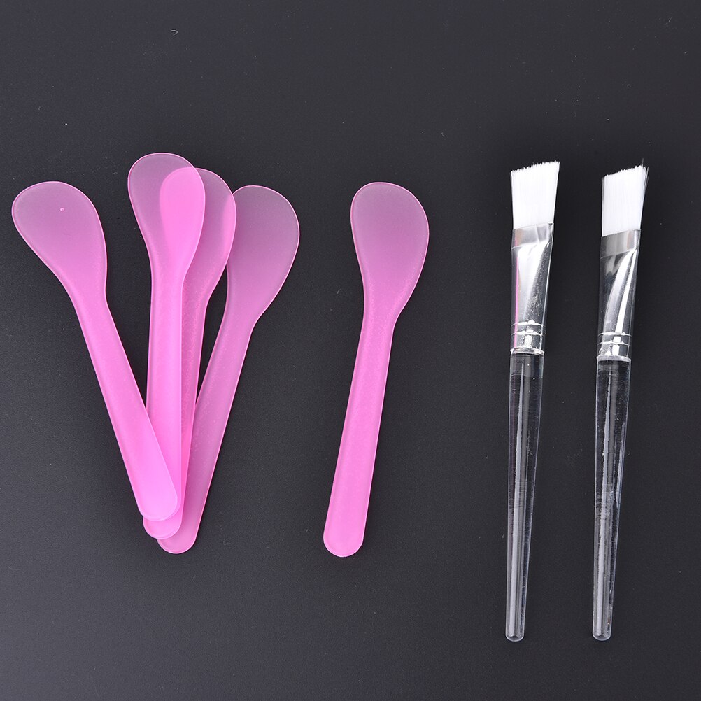 Diy 5 stuks cosmetische masker lepel spatels met 2 stuks gezichtsverzorging masker ventilator borstels applicator masker gezichtsverzorging gereedschap set