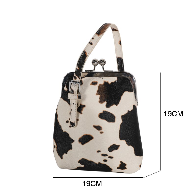 Casual Cow Pattern Clip Women Handbags Brand Ladies Crossbody Bags Shoulder Messenger Bags For Women Purse