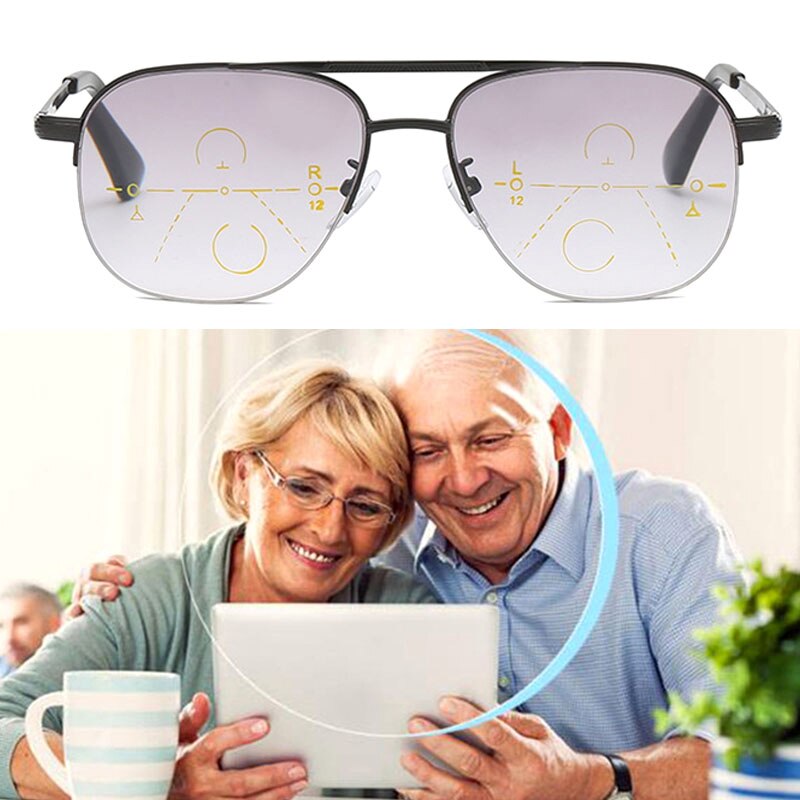 Progressive Reading Glasses Sunglass Multifocal Photochromic Anti-Blue Ray Presbyopic Glasses Men Women Outdoor Driving