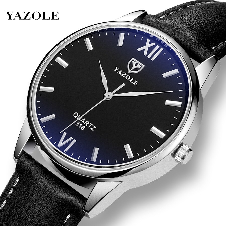 YAZOLE-montre à Quartz pour homme d'affaires, classique chronographe, bracelet en cuir pour homme