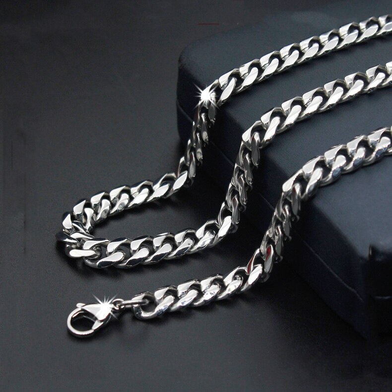 high-end titanium steel stainless steel necklace six face magic chain domineering men's jewelry sweater chain