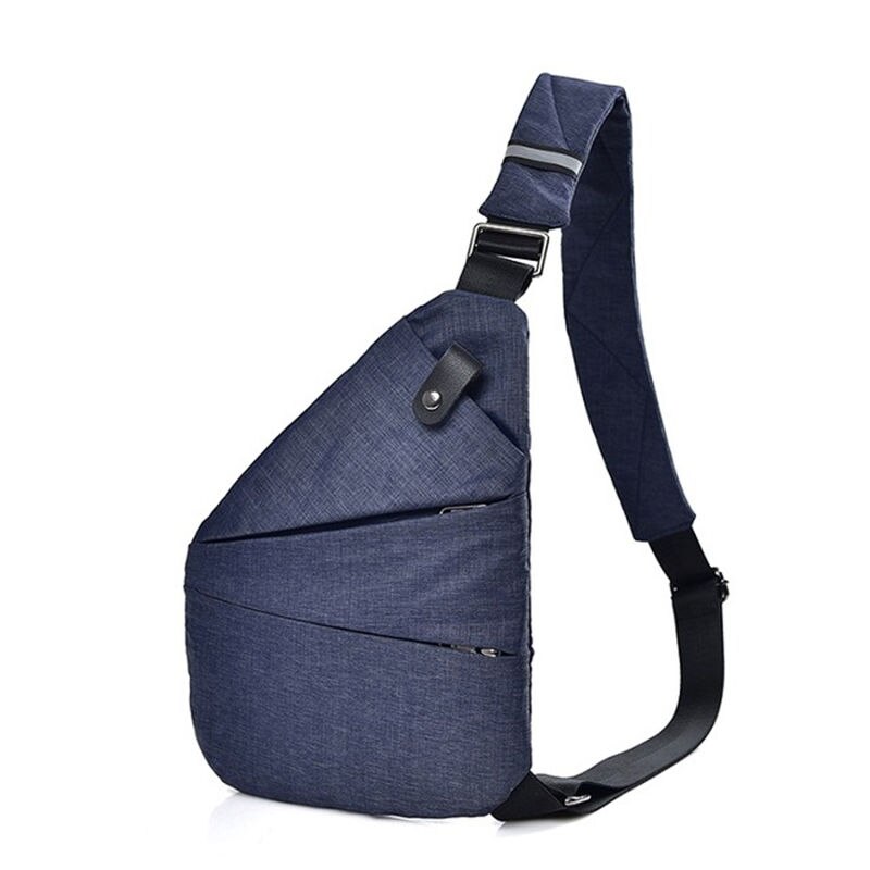 Mænd sportstasker bryst gym taske kompakt enkelt skulder pakke herre retro crossbody sling fitness anti tyveri sac de sport  xa503wa: Højre blå
