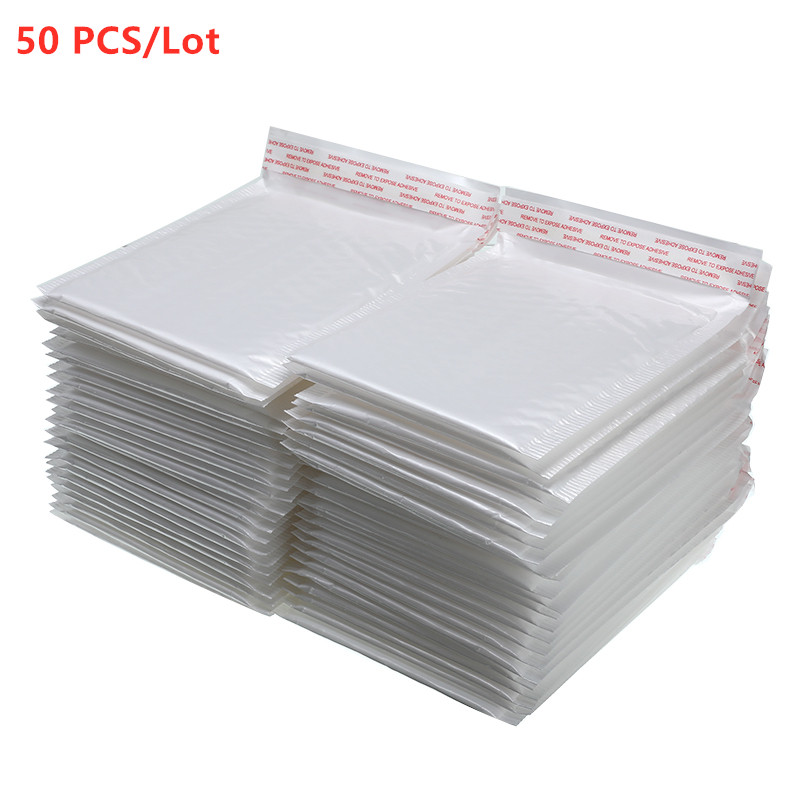 140x160mm White Foam Envelope Bag Different Specifications Mailers Padded Envelope With Bubble Mailing Bag: 50 PCS