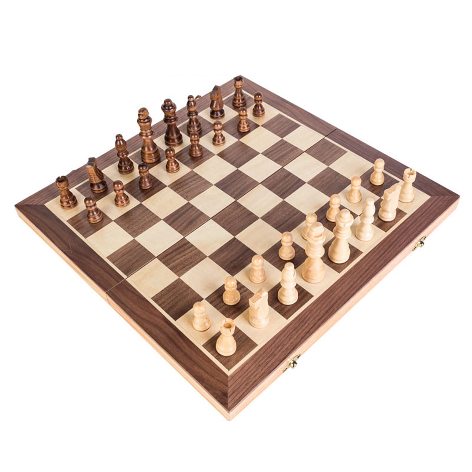 Chess Set Wooden Chess Game Folding Chessboard Chess Pieces Chessman Chess Board Game For Adults: 40CM
