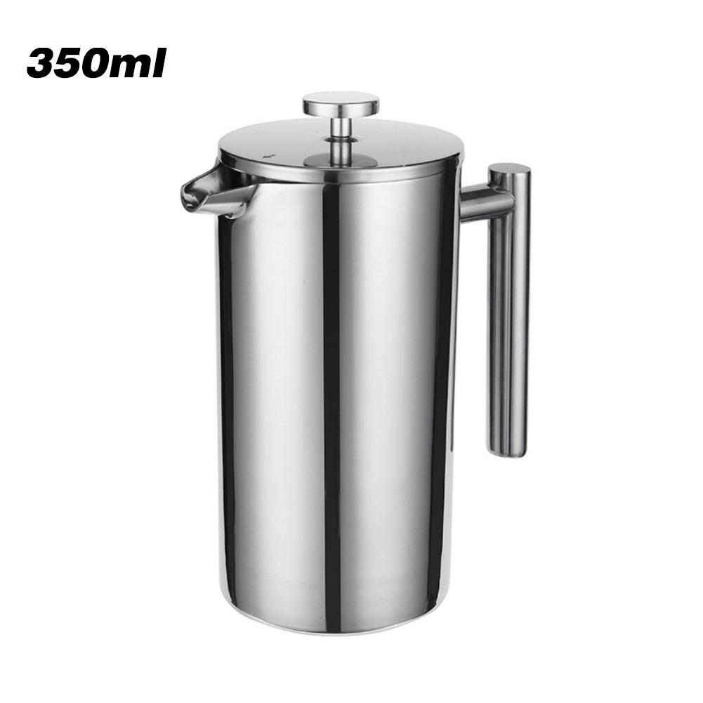 Stainless Steel French Press Coffee Maker Double Wall Coffee Press with 2 Level Filtration: Yellow