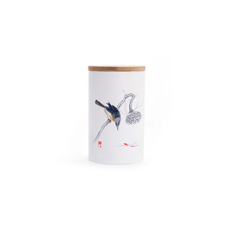 Decal Tea Cans Household Porcelain Sealed Tank Ceramic Tea Sets Candy Coffee Dried Fruit Storage Jar Moisture-proof Tea Caddy: color 2