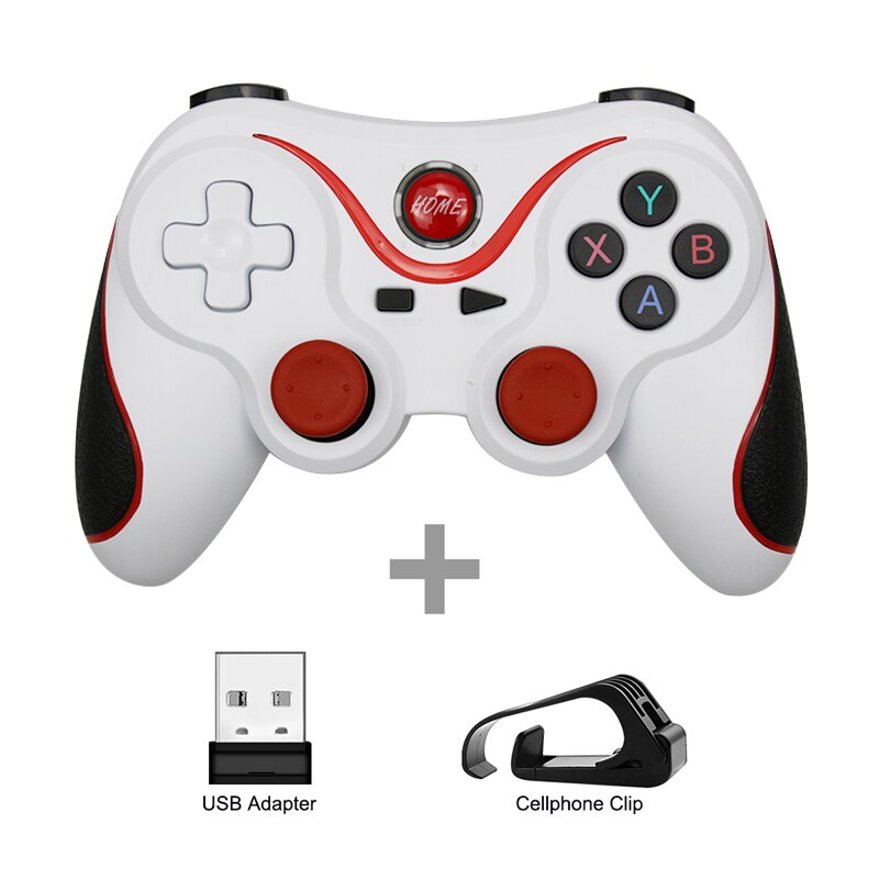 T3 X3 Gamepad inalámbrico Bluetooth para IOS Android teléfono móvil inalámbrico de la palanca de juego manejar para tableta TV caja titular: White with All