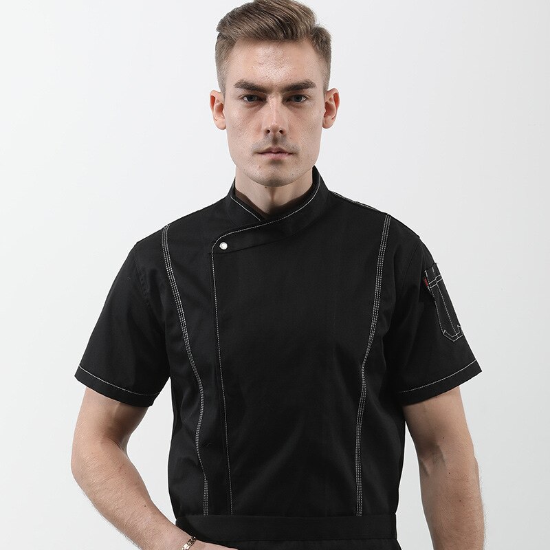uniforms for men and women with short sleeves summer wear breathable overalls dining room hotel hotel chef uniform